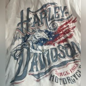 Harley-Davidson red white and blue long tank top Large